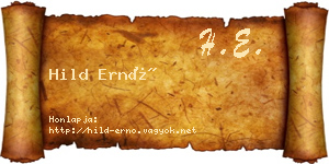 Hild Ernő névjegykártya